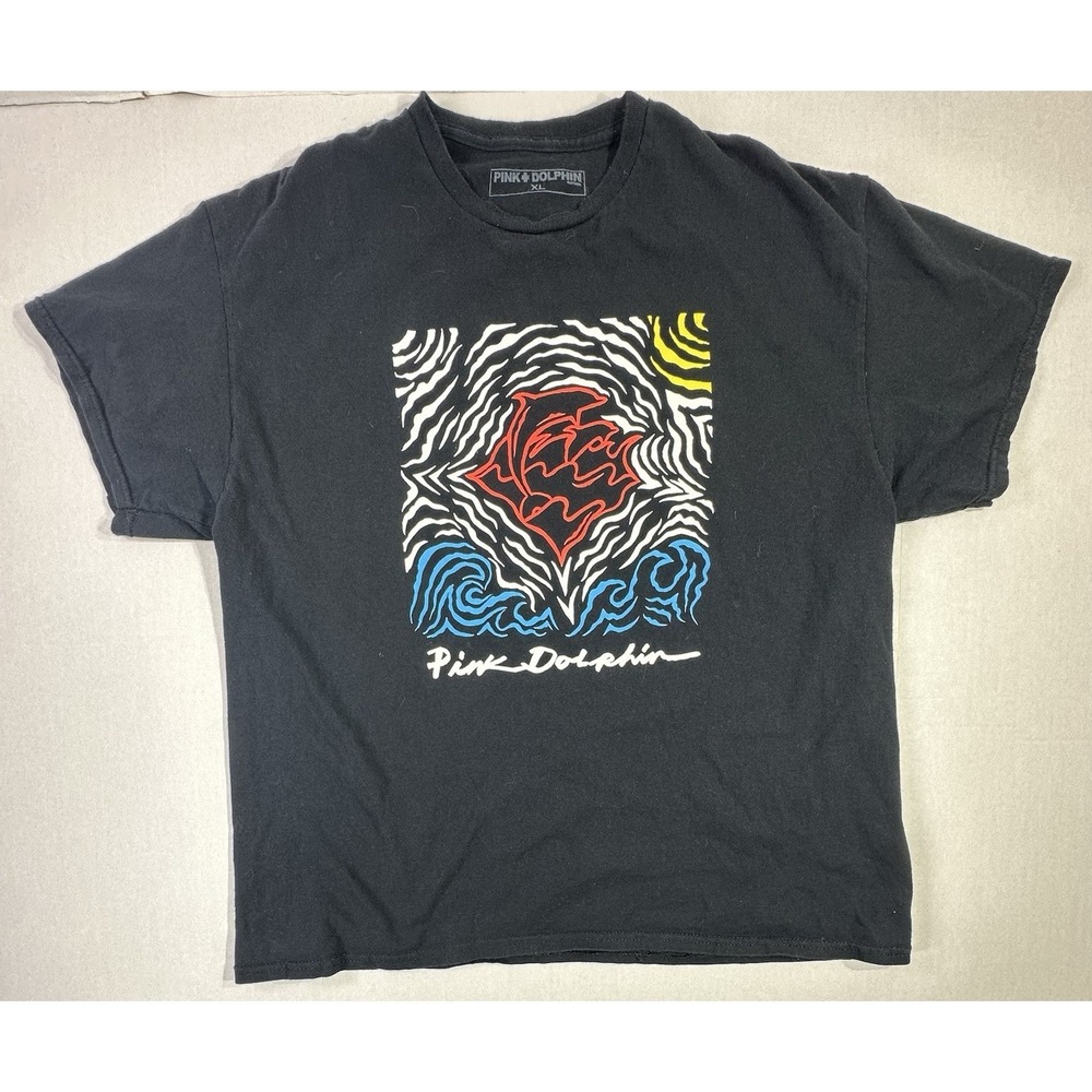 Pink Dolphin Sz XLarge WAVES T-SHIRT Black Pink Multicolor